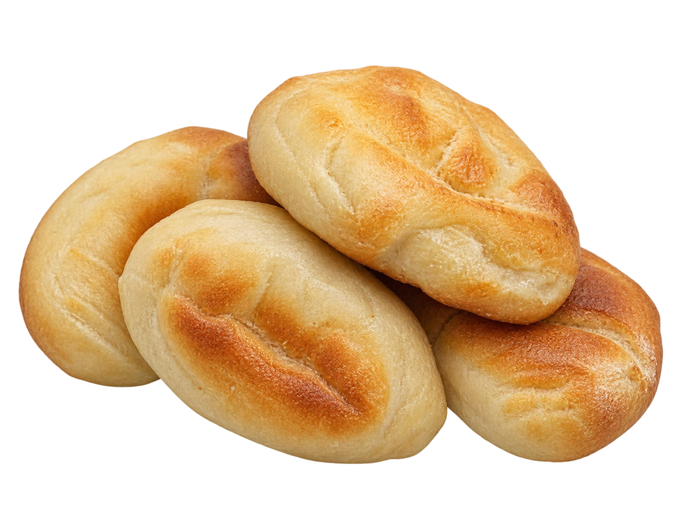 Golden mini French baguettes, without packaging