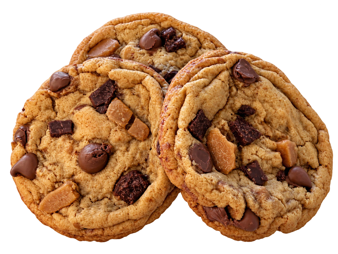 Chocolate chip toffee cookies, without packaging